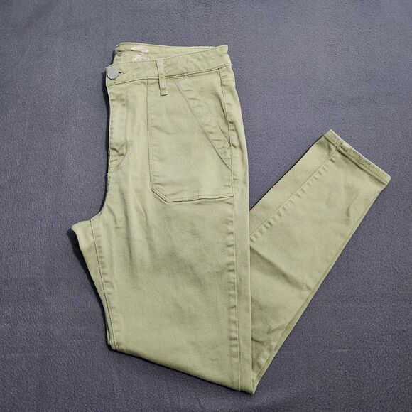 Seven7 Women 10 Green Utility High Rise Ankle Skinny Jeans - Picture 1 of 13